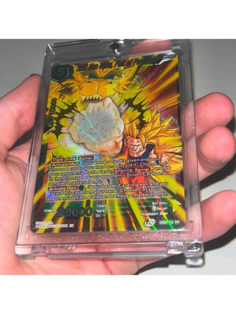 Authentic SSB Son Goku Fist of Fortitude DB3-052 SR - DBS Holo - 30000 Power